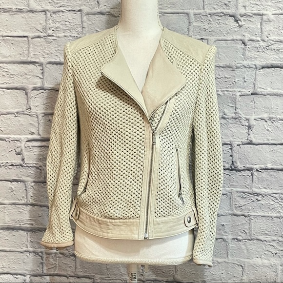 Joie Jackets & Blazers - Joie Knit & Leather Moto Jacket